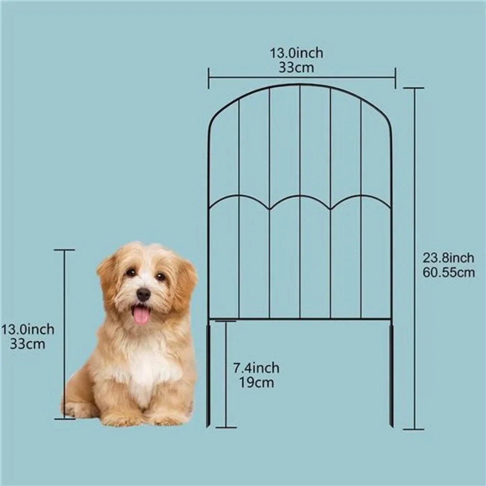 10 Pack, 24in (H) x 10ft (L),Rustproof Metal Wire Garden Fence Animal Barrier